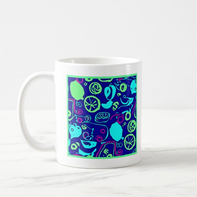 Mug Neon Fruits Art Motif (Gauche)