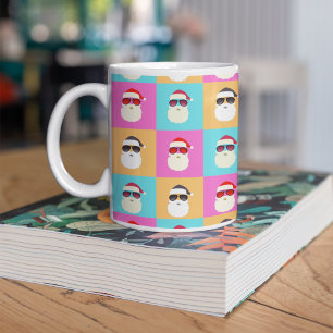 Mug Neon Père Noël avec lunettes de soleil Cool Motif