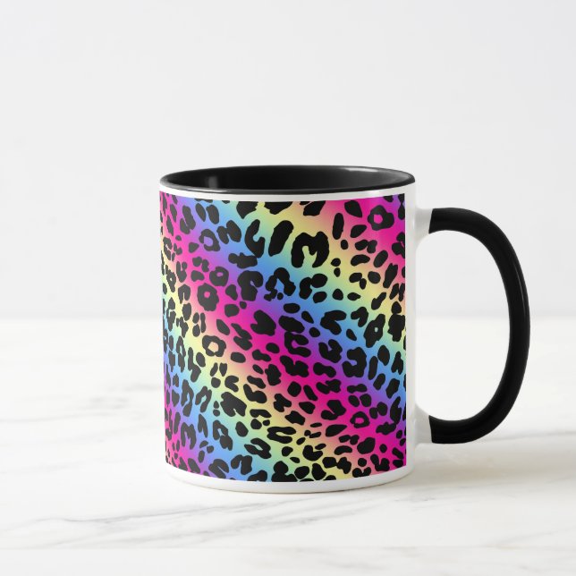 Mug Neon Rainbow Leopard Motif Imprimer (Droite)