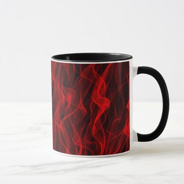 Mug Neon Red Curvy Line Abstrait Motif (Droite)