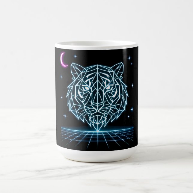 Mug Néon Tiger Synthwave – Striker Électrique Rétro (Centre)