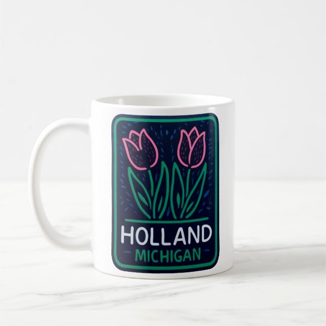 Mug Neon Tulips Holland Michigan (Gauche)