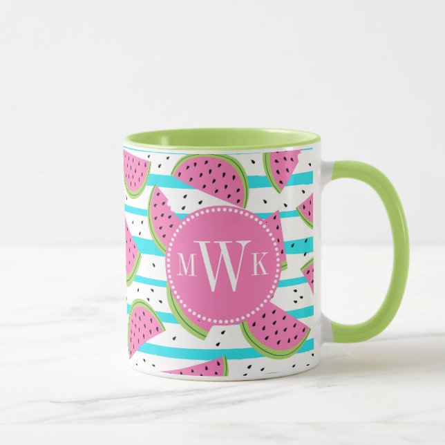 Mug Neon Watermelon on sur Stripes Motif (Droite)
