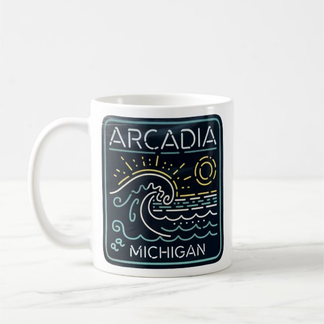 Mug Neon Wave Arcadia Michigan (Gauche)