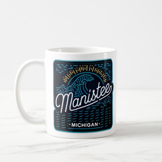 Mug Neon Wave Manistee Michigan (Gauche)
