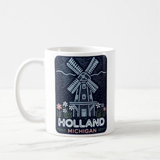 Mug Neon Windmill Holland Michigan (Gauche)