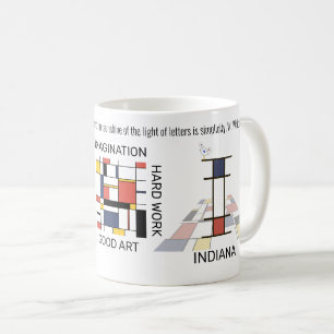 Mug Neoplasticisme Art Monogramme Stylish. Lettre I