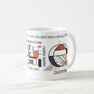 Mug Neoplasticisme Art Monogramme Stylish. Lettre Q