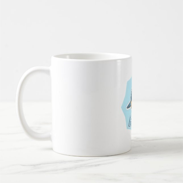 Mug nerd des oiseaux mignon oiseau bleu (Gauche)