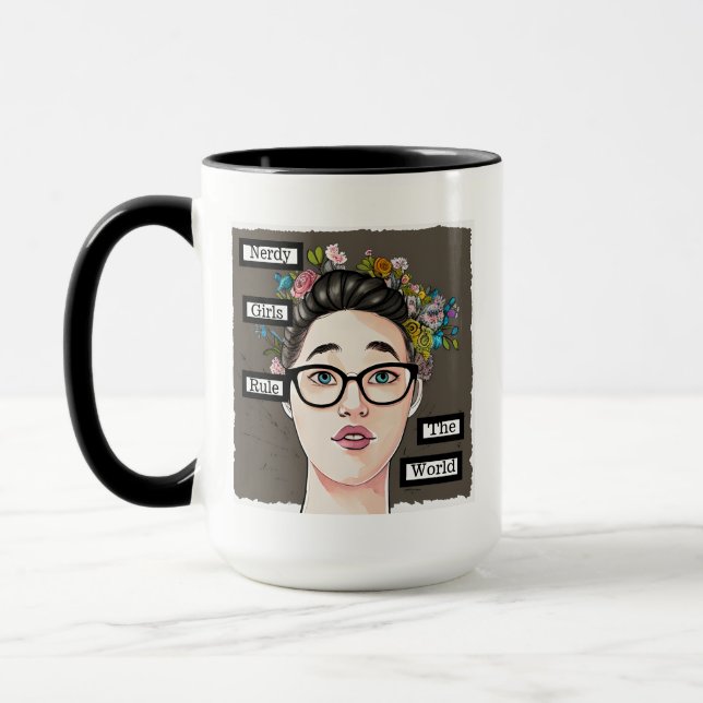 Mug Nerdy Girls dirigent le monde (Gauche)