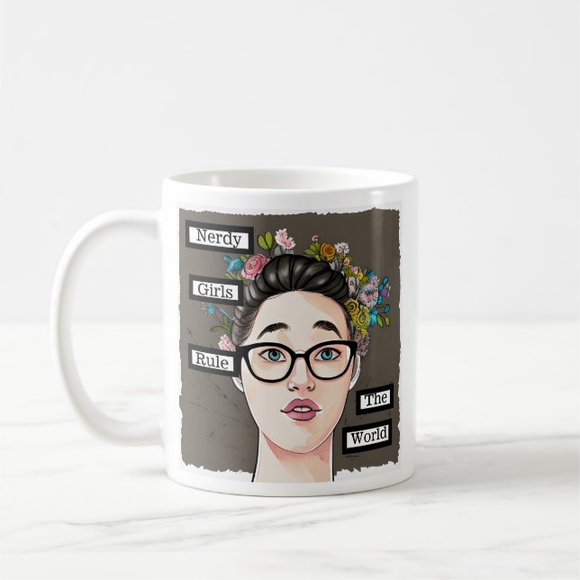 Mug Nerdy Girls dirigent le monde (Gauche)