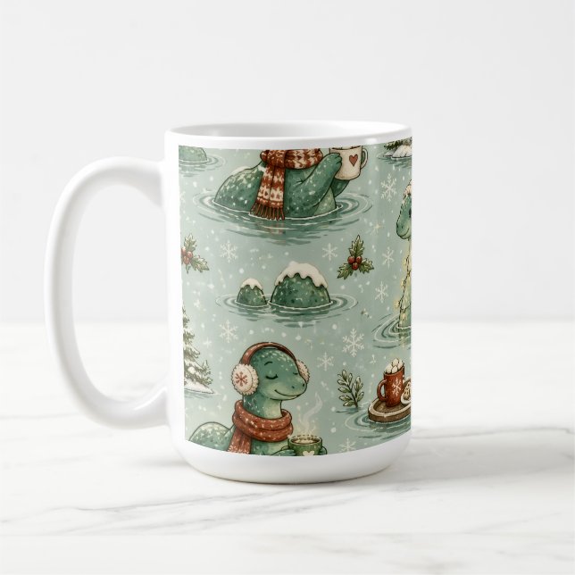 Mug Nessie de Noël Monstre du Loch Ness Confortable Cr (Gauche)