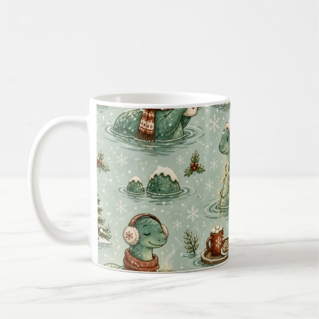 Mug Nessie de Noël Monstre du Loch Ness Confortable Cr (Gauche)