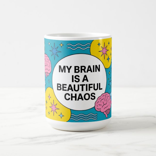 Mug Neurodivergent Brain Chaos ADHD Autism Gift (Centre)