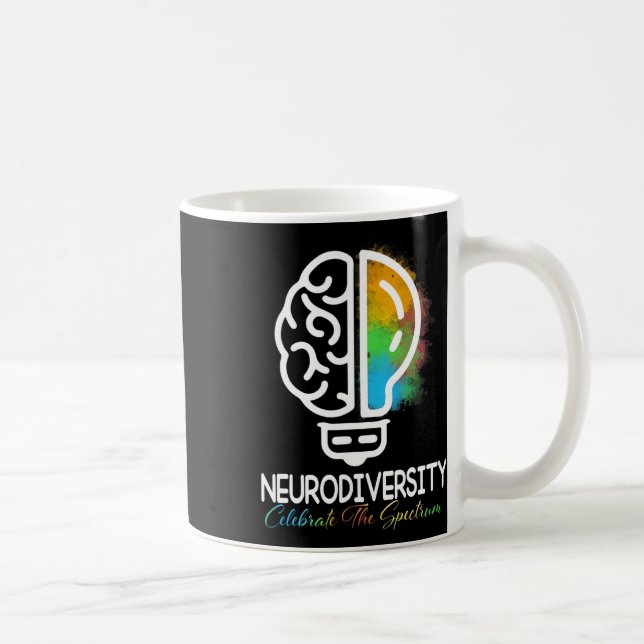 Mug Neurodiversité Spectre Autisme Asd Adhd Rainbow Br (Droite)