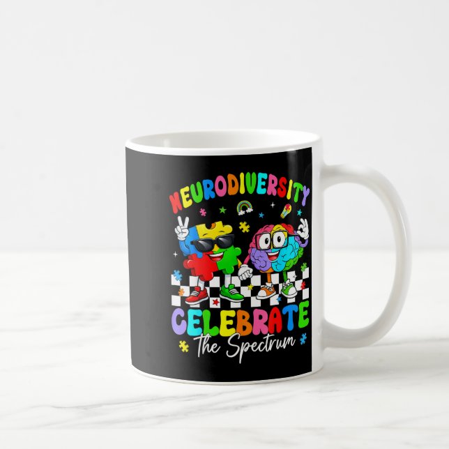 Mug Neurodiversity brain autism awareness asd adhd men (Droite)