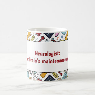 Mug Neurologiste cerveau médical pun docteur motif cad