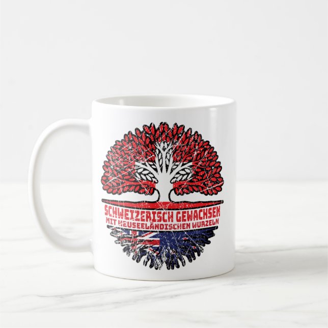 Mug Neuseeland Neuseeländisch Schweizer Schweiz Baum (Gauche)