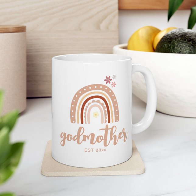 Mug Neutral Pastel Boho Rainbow Godmère Etabli (Créateur téléchargé)