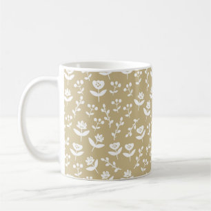 Mug Neutral Tan Farmhouse Pays Floral Décontracté
