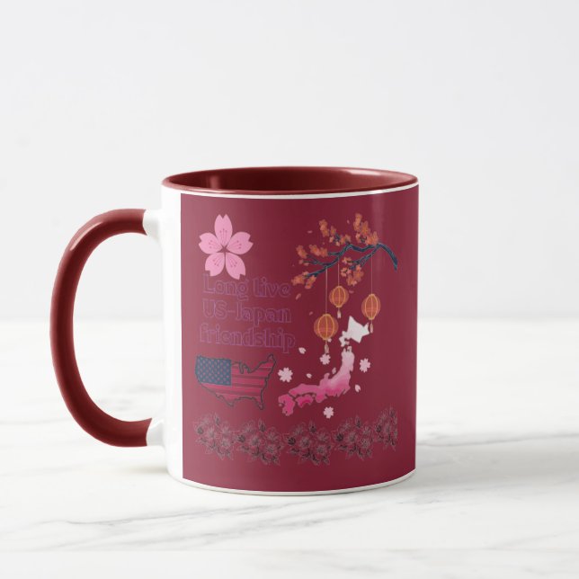 Mug Never ending friendship maroon (Gauche)