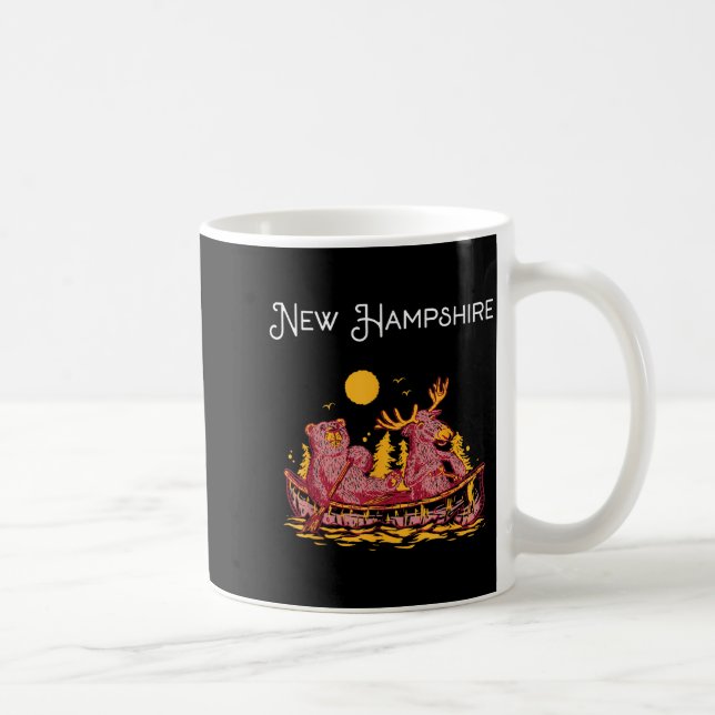 Mug New Hampshire Shirt Funny Canoe Moose Elk Bear Lak (Droite)