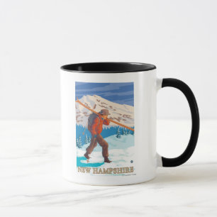 Mug New HampshireSkier transportant des skis