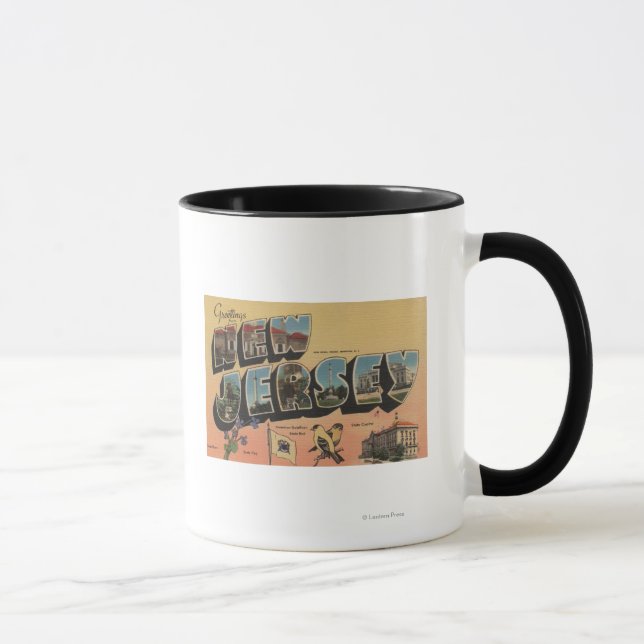 Mug New Jersey (Capitale Nationale/Fleur/Oiseau) (Droite)