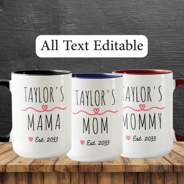 Mug New Mama with Custom Name, Title & Est. Year (Créateur téléchargé)