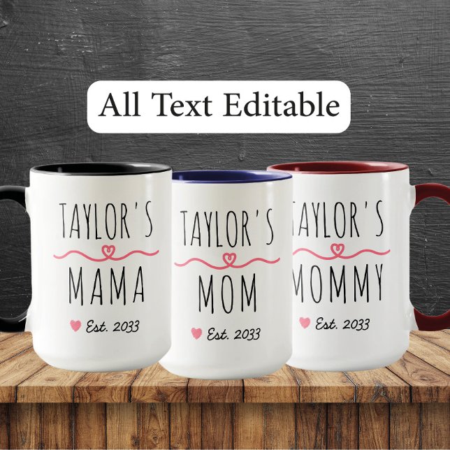 Mug New Mommy with Custom Name, Title & Est. Year (Créateur téléchargé)
