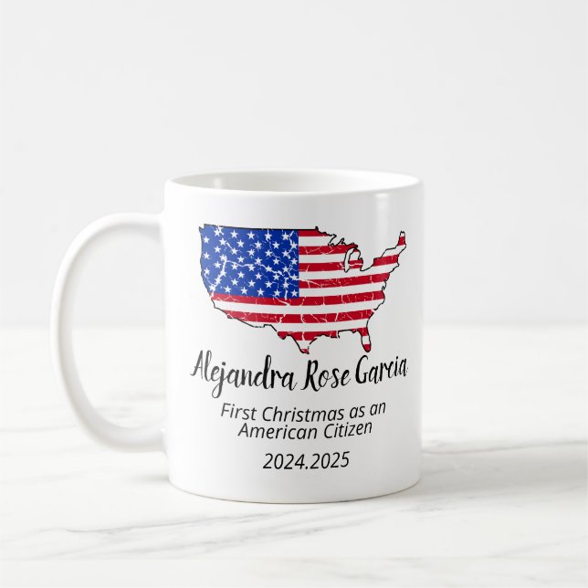 Mug New U.S. Citizen – American Map Citizenship Day (Gauche)