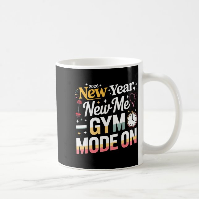 Mug New Year New Me 2026 Funny Fitness Workout Gym Mod (Droite)