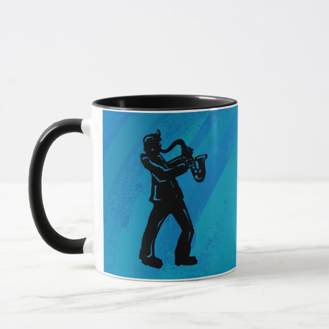Mug New York Boogie Nuits Saxophone Bleu (Gauche)