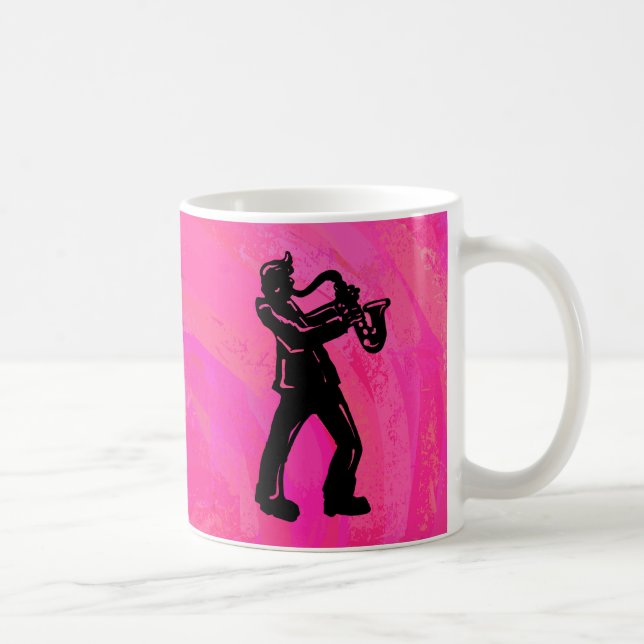 Mug New York Boogie Nuits Saxophone Hot Pink (Droite)