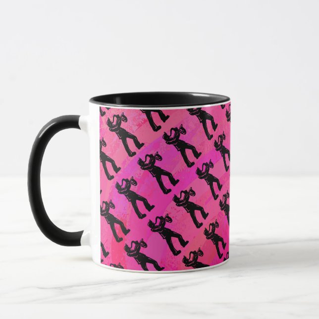 Mug New York Boogie Nuits Saxophone Hot Pink (Gauche)