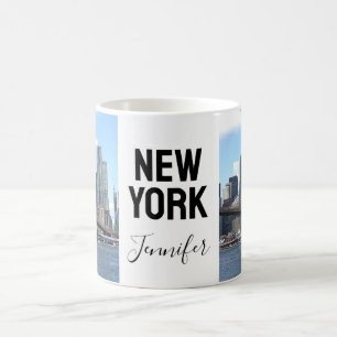 Mug New York City Modern Deux Photos Nom Script