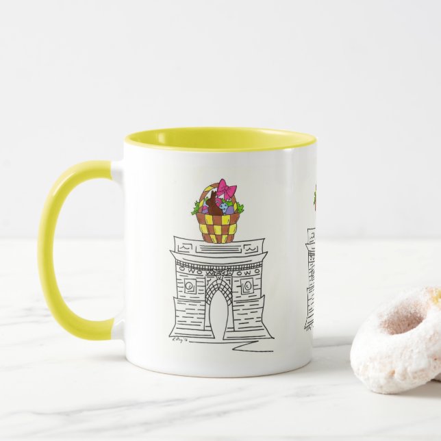 Mug New York City NYC Washington Carré Arch Pâques (Avec donut)