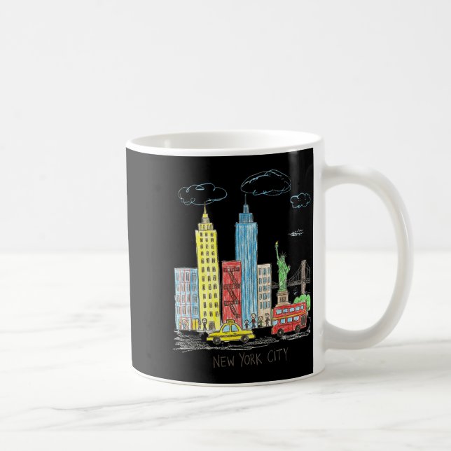 Mug New York City Skyline Illustration Urban Kids Art  (Droite)