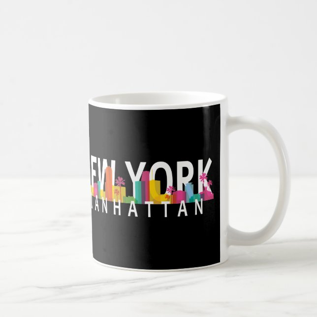 Mug New York Manhattan skyline avec palmiers (Droite)