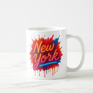 Mug New York Neon Street Art - Retro coloré