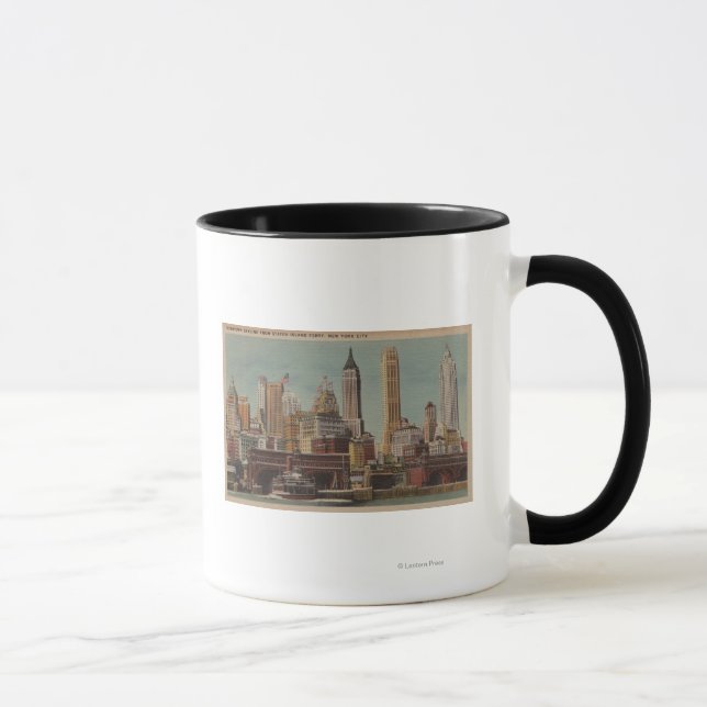 Mug New York, NY - Downtown Skyline de Staten (Droite)