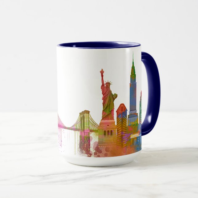 Mug New York Skyline - Arc en ciel (Devant droit)