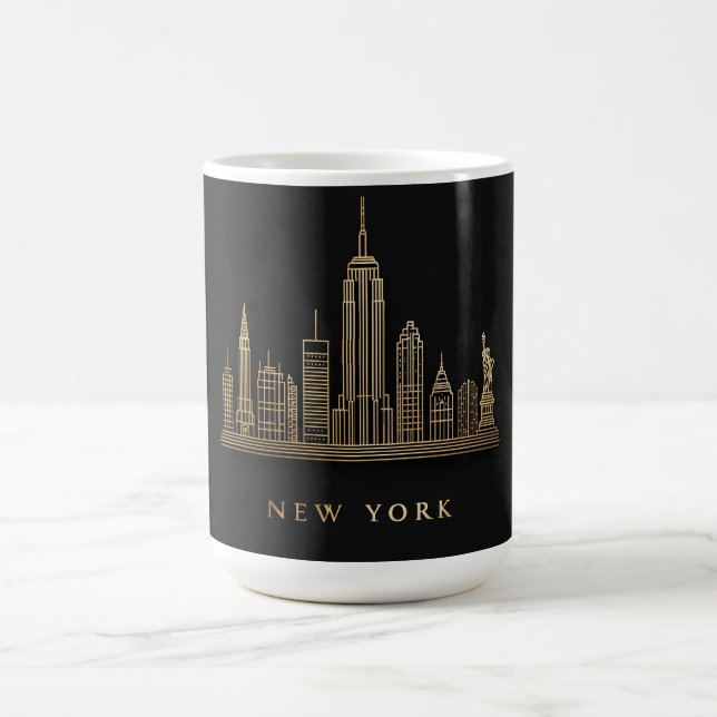 Mug New York Skyline Gold Line Art (Centre)