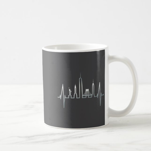 Mug New York Skyline Heartbeat Love Statue Of Liberty  (Droite)