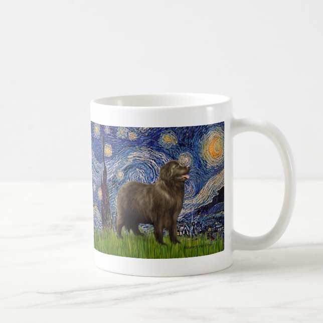 Mug Newfie (marron2) - Nuit étoilée (Droite)