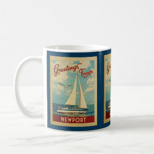 Mug Newport Sailboat Vintage Travel Oregon