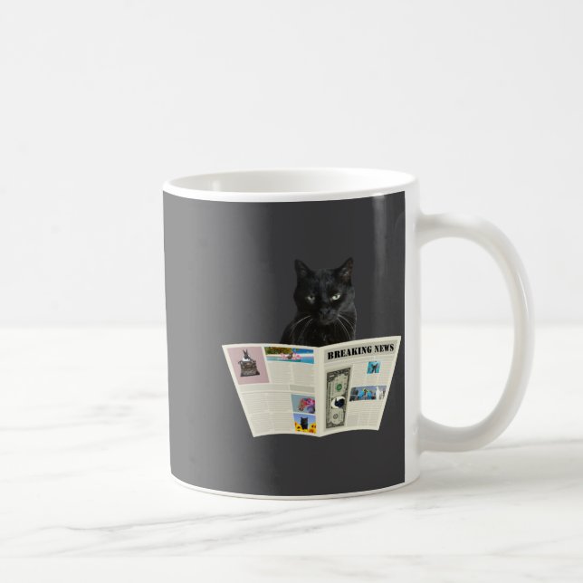 Mug Newspaper Breaking News Black Cat Au Journal  (Droite)