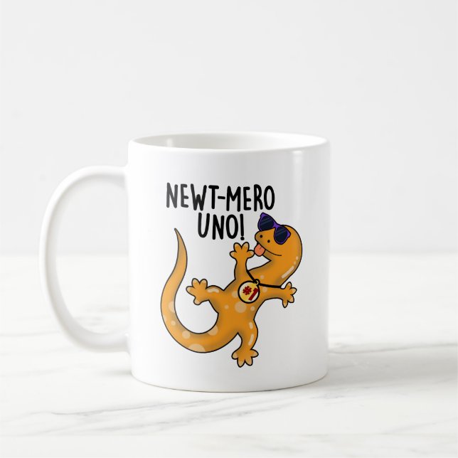 Mug Newt-mero Uno Funny Newt Pun (Gauche)