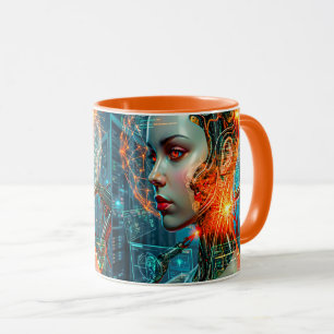Mug Nexus Neural Cyberpunk IA Cyborg Futuriste