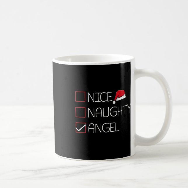 Mug Nice Naughty Angel Noël Pyjama Drôle Humour X- (Droite)